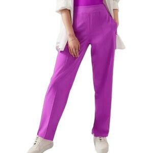 ATHLETA Brooklyn Heights Vienna Slim Pant Petite Jazzy Purple 882642 W-410 Sz 14